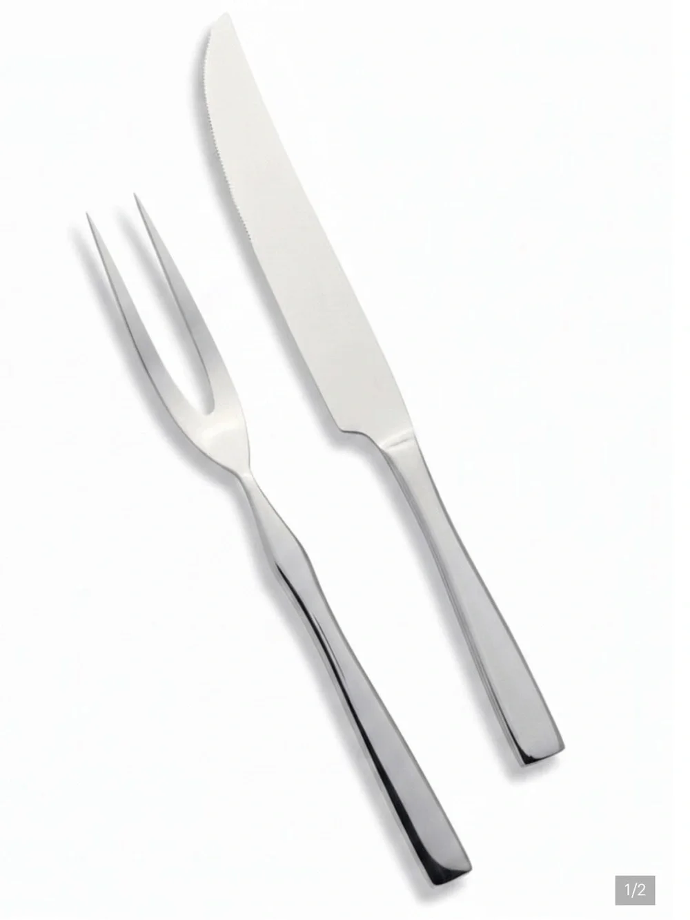 MIKASA Delano 2 Piece Carving Knife & Fork Set Stainless Steel NIB